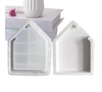 House Silicone Mold - House Shaped Silicone Mold | House Shape Epoxy Resin Castings Craft Mold | Hollow Design Seaside Home Mould For Flower Preservation Bookends Specimen Wedding Valentine