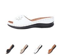 House Slippers Donna Open Toe, Pantolette Donna Estate Con Tacco Donna Sandali Alla Moda Eleganti Sandali Da Spiaggia Confortevoli Traspirante Pantofole Casual, bianco, 37 EU