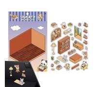 House Stickers - Scene di ritagli per diario spazzatura, adesivi per album di ritagli, adesivi visivi impilabili per cabine, scene in miniatura da paesaggi, collage, adesivi per libri
