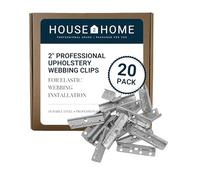 House2Home Clip in metallo per cinghie in gomma, riparazione tappezzeria per mobili da divano e sedie, istruzioni incluse (confezione da 20)