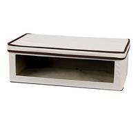 Household Essentials 514 Vision - Scatola portaoggetti in tela naturale con finiture marroni, misura grande