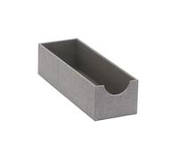 Household Essentials 725-1 - Scatola organizer profonda per cassetti, 30,5 x 10,2 x 8 cm, grigio, tessuto di poliestere, argento