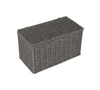 Household Essentials Cestino in vimini intrecciato a mano con coperchio, colore: grigio