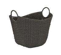 Household Essentials Cestino in vimini intrecciato naturale, con manici, grigio
