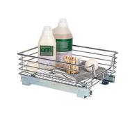 Household Essentials Glidez, organizer per mobiletto sottolavello scorrevole a 1 livello, in acciaio cromato, profondit estesa, cromato