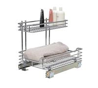 Household Essentials Glidez - Organizer portaoggetti estraibile/scorrevole multiuso in acciaio cromato per uso sotto il lavello o sotto i mobili