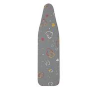 Household Essentials Ironing Board Cover And Pad, Hearts Print with Sparkle Finish, Gray Ultra Copriasse da Stiro e Cuscinetto, Stampa Cuori con Finitura Scintillante, Grigio, Cotone Ferro
