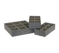 Household Essentials Organizer per cassetti, lino poliestere polipropilene, grafite