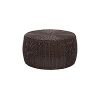 Household Essentials Sgabello ottomano in resina intrecciata a mano, diametro 40,6 cm x altezza 22,9 cm, marrone