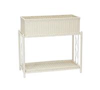 Household Essentials Supporto per fioriera in vimini per interni ed esterni, bianco