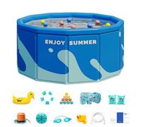 Household Foldable Pool, Non-Inflatable Folding Kiddie Pool, PVC Material Lightweight Design Portable Swimming for Outdoor, Indoor, Backyard, Garden, Balcony, Beach