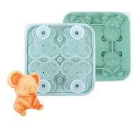 Household Ice Making Molds - 4compartment Silicone Ice Molds | Cube Icê Mold | Grid Bear-Shape Icê Trays for Cocktail | Household Maker Easy to Demould Round Mold for Freezer Bar Food Kitchen