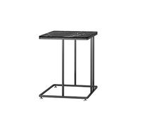 Household Marble Tea Table Sofa Side Table Mini Small Tea Table Bedside Counter Corner Table (Color : Black+Gold) (Black+black)