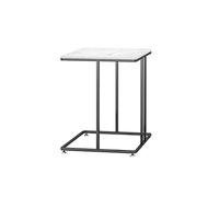 Household Marble Tea Table Sofa Side Table Mini Small Tea Table Bedside Counter Corner Table (Color : Black+Gold) (White+black)