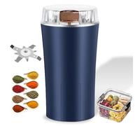 Household Superfine Grinder, Electric Coffee Bean Grinder for Spices Grains, 500ml Stainless Steel Blade, Multifunctional Grinding Machine for Coffee Pepper Herbs Flax Seed (Blue)