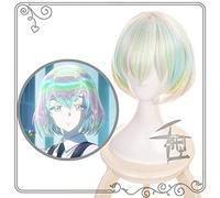 Houseki no Kuni Land of the Lustrous Diamond Parrucca Cosplay Colore misto Breve Festa di Halloween Capelli sintetici + Cappellino parrucca gratuito