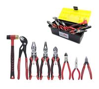 HOUSERAN Cassetta Attrezzi Completa 8-PCS Set Attrezzi, Insieme di Strumenti per Riparazioni Quotidiane con Custodia in Plastica, per Fai da Te e uso Domestico