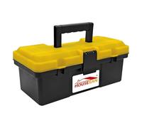 HOUSERAN Cassetta degli attrezzi, Cassetta portatile 12" in plastica con maniglia, piccola valigetta bloccabile, Scatola di stoccaggio resistente per garage, hobby, fai-da-te