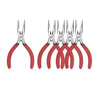 HOUSERAN Mini Pinza a Becco Lungo, Set da 5, 127 mm, Becchi Lunghi, Piatta a Punta Tonda, Piccola per la Creazione di Gioielli