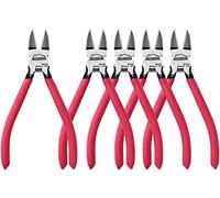HOUSERAN Pinze da taglio, 152 mm, 5 pezzi, pinza per taglio laterale, taglierina laterale con molla, per gioielli, fiori artificiali, artigianato, rosso