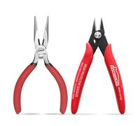 HOUSERAN Set da 2 Pinze Mini, Tronchesino a Taglio Netto da 5 Pollici e Pinza a Becco Lungo, Tronchesi per Filo con Molla per Gioielli, Elettronica, Modellismo, Fascette