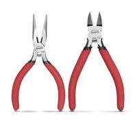 HOUSERAN Set da 2 Pinze, Pinze a Becco Lungo da 5 Pollici e Tronchesi, Pinzes Gioielli con Molla e Tronchesi a Taglio Netto per Craft, Piegatura, Taglio Filo, Fascette Elettroniche