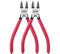 HOUSERAN - Set di 2 tagliafili 15,2 cm, pinze a filo laterali e a molla, manico rosso antiscivolo, resistenti per gioielleria, artigianato e fascette con cerniera