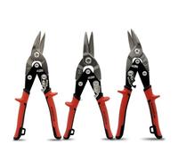 HOUSERAN Set di 3 forbici da aviazione da 10 pollici: dritto, piegato a sinistra e a destra, robusto con graduazione, lama CR-MO