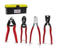 HOUSERAN Set di 4 Pinze Tagliabulloni, Tagliacavi da 8", Tagliabulloni da 8", Tagliafuni da 8", Pinze a Taglio Frontale da 8" con Cassetta Portautensili