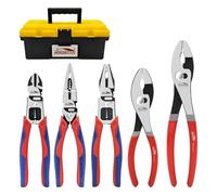 HOUSERAN Set di 5 pinze per giunti scorrevoli da 21,4 cm e 25,2 cm, pinze combinate, taglierina laterale per fai da te e uso domestico