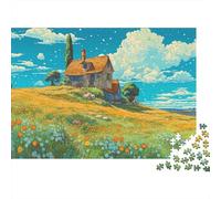 Houses on Green Grass Puzzle 1000 Pezzi Adulti Gibli Puzzle Legno Premium Giochi Rilassamento E Intelligence Facile Da Regalo Per Amore E Amico Qualità Premium 1000pcs (75x50cm)