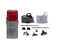 HouseVac Aspirapolvere centrale HV-755ST-35H + kit di accessori per la pulizia della vostra casa, potenza di aspirazione 755 AirWatts, motore Ametek da 1700 W, 2 turbine, Soft Start/Stop