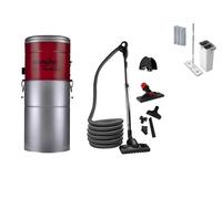 HouseVac Aspirapolvere centrale HV-755ST-35H + kit di accessori Premium da 7,5m|potenza di aspirazione 755 AirWatts, motore Ametek da 1700 W, 2 turbine|Soft START/STOP| Filtro ciclonico ibrido