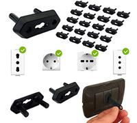 HOUSEVAG® Copriprese per Bambini - 20 Copriprese Bambini Universali Italiane e Schuko, Copri Presa Elettrica per Sicurezza Bambini-Copripresa Elettrica per Bambini CON BUSTA RICHIUDIBILE (Nero)