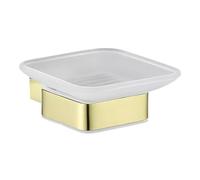 Housler Portasapone quadrato da bagno in ottone spazzolato