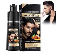 HOUSN Shampoo Colorante Nero, Black Hair Dye Shampoo 3 In 1 con Olio Di Argan e Noni, Colorazione Istantanea in 15 Minuti, per Capelli e Barba, 200ml