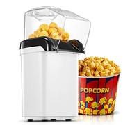 HOUSNAT Macchina per popcorn 1200 W aria calda popcorn Maker senza olio, 2 minuti di produzione rapida, per la casa film e feste di Natale, bianco
