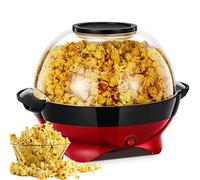 HOUSNAT Macchina Popcorn, 5.5L / 180g, Macchina per Popcorn Aggiornata 800W per la Casa, Olio Caldo con Rivestimento Antiaderente e Superficie Riscaldante Rimovibile, Silenziosa e Veloce, Due Misurini