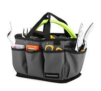 Housolution Borsa Attrezzi, Borsa Porta Utensili in Tessuto Ployester 600d Alta Resistenza con Multi-tasche Laterali, 2 Maniglie Porta Attrezzi per Ristrutturazione Giardinaggio,14 pollici, Grigio