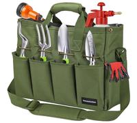Housolution Borsa Portaoggetti da Giardino con Tracolla Regolabile, Borsa per Attrezzi da Giardinaggio con Manico in Poliestere 900D Multi-Tasca Porta Utensili Grande Capacità per Giardiniere, Verde