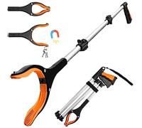 Housolution Pinza Telescopica Pieghevole, Pinza Magnetica da 110cm, Pinza da Giardino, Raccogli Frutta, Raccogli Rifiuti, Prendi Oggetti in Lega di Alluminio, Strumento Multifunzione, Arancione