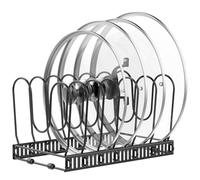 Housolution Porta Coperchi Pentole e Padelle da Cassettone | 7 Scomparti Regolabili, Organizer Coperchi Pentole e Padelle per Cucina