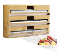 Housolution Porta Pellicola e Alluminio, Dispenser per Pellicola e Alluminio Lunghi 30cm, 3 in 1 Taglia Pellicola e Alluminio con Taglierina da Cucina