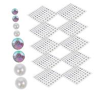 Housoutil 1 Set Patch per Trapano Viso Gemma del Viso Gioiello Se Stesso Strass Retro Piatto Gioielli Cristalli Perle Viso per Il Trucco Adesivi per Il Viso di Strass Acrilico 10 Fogli