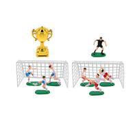 Housoutil 1 set trofeo in miniatura mini porta da calcio modello giocatore di calcio, casa delle bambole, decorazione per feste di calcio, piccoli giocatori di calcio in plastica, topper per torta a