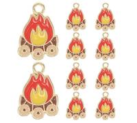 Housoutil 10 Pezzi Ciondoli a Forma di Fiamma Infuocata per Creazione di Gioielli Pendenti per Orecchini Collane e Braccialetti Accessori Decorativi Finitura Lucida e Mantenimento Colore