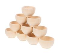 Housoutil 10 Pezzi Ciotole Vuote in Legno Naturale per Decorazione DIY Resistenti e Leggere per Pittura e Progetti Artistici per Festa e Casa