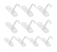 Housoutil 10 Pezzi Ganci per Scaffali in Ferro Design a Foro Quadrato, Staffe Resistenti per Organizzazione e Esposizione in Spazi Retail, Installazione Facile e Struttura Robusta