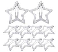 Housoutil 10 Pezzi Mollette per Chioma Donna a Forma di Stella Cinque Punte in Metallo Argento, Accessori per Chioma Resistenti e Facili da Usare, per Appuntamenti e Compleanni