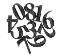 Housoutil 10 Pezzi Numeri Civici Adesivi 3d per Porta e Cassetta Postale, Resina Nera, Riflettenti, Arcati, 5cm, Stile Moderno